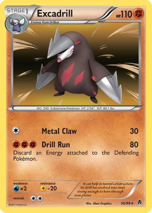 Excadrill (56) (56) 056 - Holofoil Emerging Powers - Holo Rare