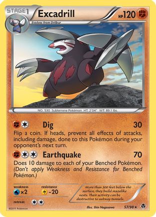 Excadrill (57) - Reverse Holofoil Emerging Powers - Rare