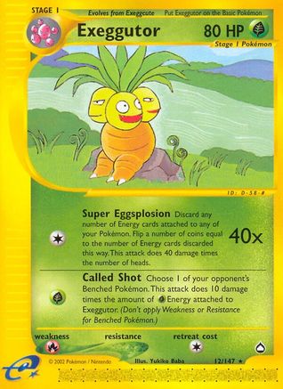 Exeggutor (12) - Reverse Holofoil Aquapolis - Rare