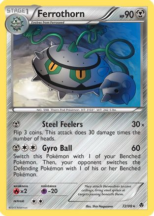Ferrothorn (72) - Reverse Holofoil Emerging Powers - Rare