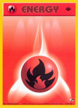 Fire Energy 128 - 1st Edition Gym Heroes - Common