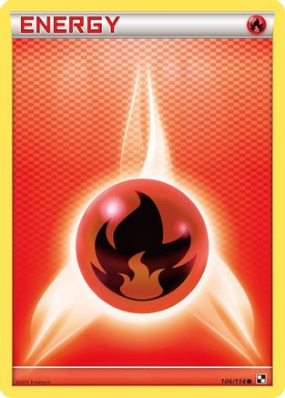 Fire Energy - Reverse Holofoil Black and White - Common