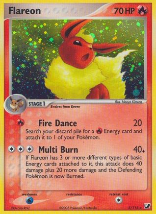 Flareon - Reverse Holofoil Unseen Forces - Holo Rare