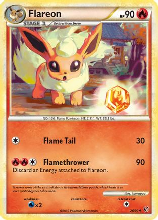 Flareon 026/90 - Reverse Holofoil Undaunted - Uncommon