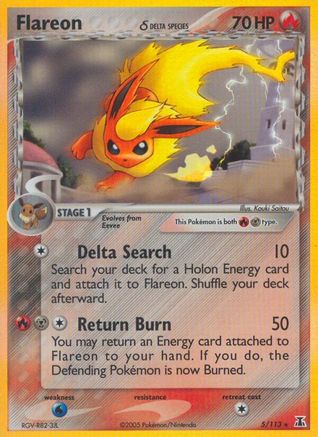 Flareon (Delta Species) 005 - Reverse Holofoil Delta Species - Holo Rare