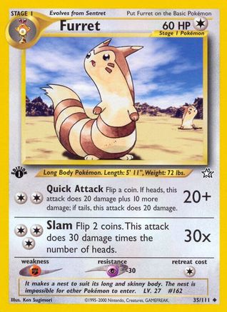 Furret 035 - 1st Edition Neo Genesis - Uncommon