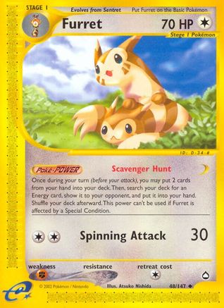 Furret - Reverse Holofoil Aquapolis - Uncommon