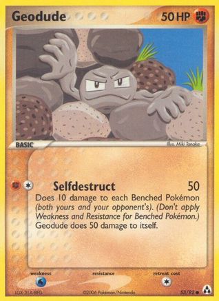 Geodude 053/92 - Reverse Holofoil Legend Maker - Common