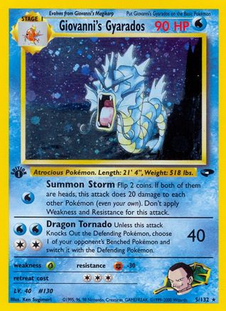 Giovanni's Gyarados - Unlimited Holofoil Gym Challenge - Holo Rare