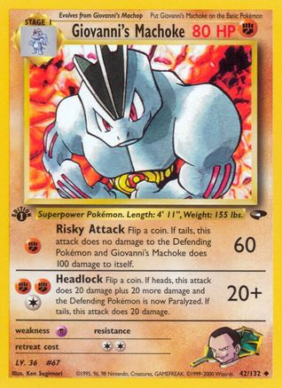 Giovanni's Machoke 042 - 1st Edition Gym Challenge - Uncommon