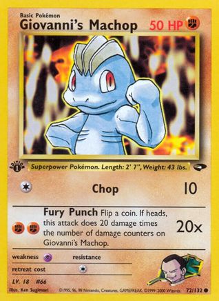 Giovanni's Machop 072 - 1st Edition Gym Challenge - Common