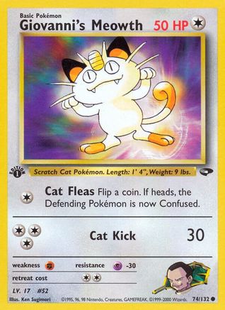Giovanni's Meowth (74) (74) 074 - 1st Edition Gym Challenge - Common