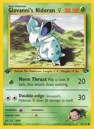 Giovanni's Nidoran F 075 - 1st Edition Gym Challenge - Common