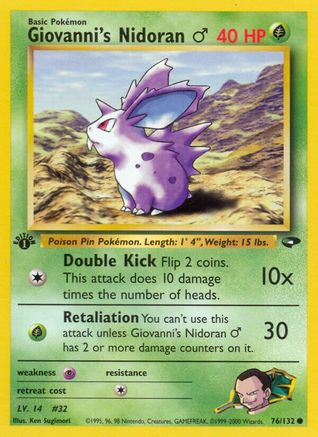 Giovanni's Nidoran M 076 - 1st Edition Gym Challenge - Common
