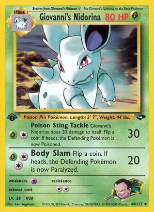 Giovanni's Nidorina 044 - 1st Edition Gym Challenge - Uncommon