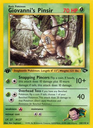 Giovanni's Pinsir 024 - 1st Edition Gym Challenge - Rare
