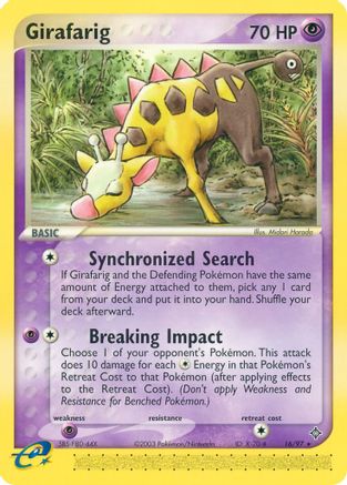 Girafarig 016 - Reverse Holofoil Dragon - Rare