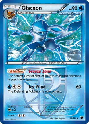 Glaceon (Team Plasma) 023 - Reverse Holofoil Plasma Freeze - Rare