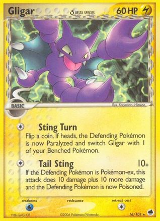 Gligar (Delta Species) 016/101 Dragon Frontiers - Rare