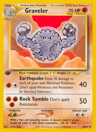 Graveler 030 - 1st Edition Neo Revelation - Uncommon