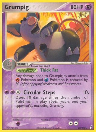 Grumpig/100 - Reverse Holofoil Crystal Guardians - Rare
