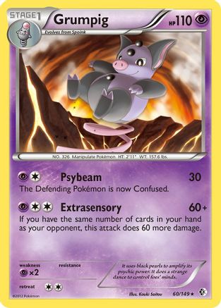 Grumpig - Reverse Holofoil Boundaries Crossed - Rare