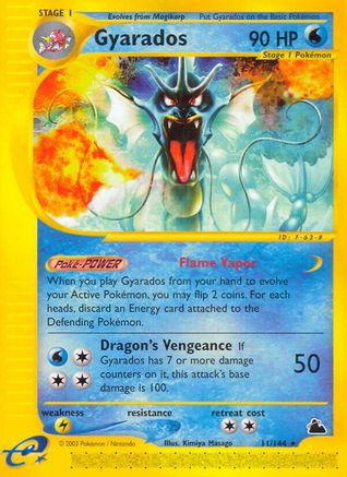 Gyarados (11) - Reverse Holofoil Skyridge - Rare