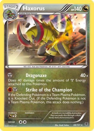 Haxorus 069 - Reverse Holofoil Plasma Blast - Holo Rare