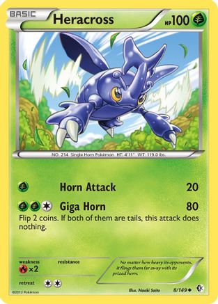 Heracross - Reverse Holofoil Boundaries Crossed - Uncommon