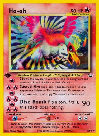 Ho-oh (7) - 1st Edition Holofoil Neo Revelation - Holo Rare