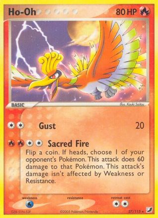 Ho-Oh 027 - Reverse Holofoil Unseen Forces - Rare