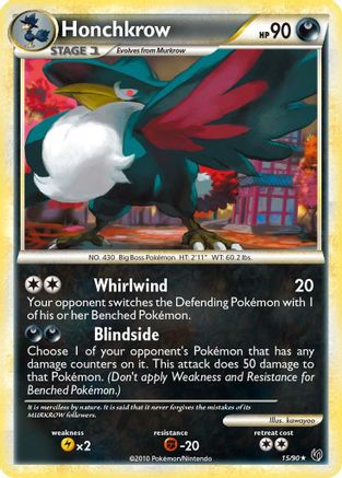 Honchkrow (15) - Reverse Holofoil Undaunted - Rare