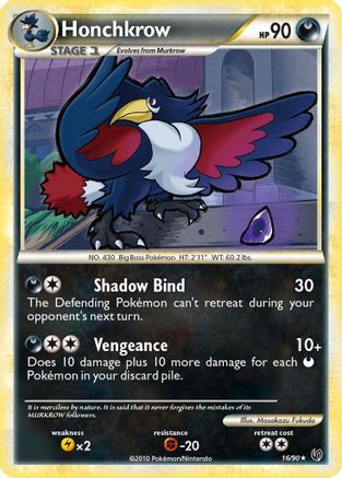Honchkrow (16) (16) 016 - Reverse Holofoil Undaunted - Rare