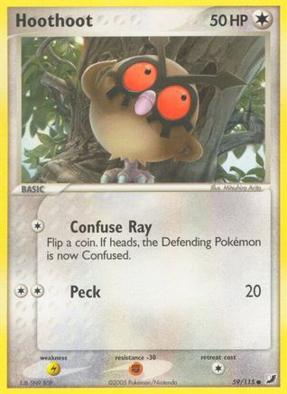 Hoothoot - Reverse Holofoil Unseen Forces - Common
