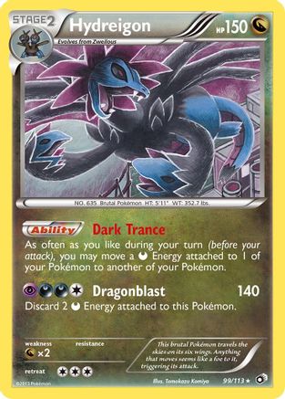 Hydreigon 099 - Reverse Holofoil Legendary Treasures - Holo Rare