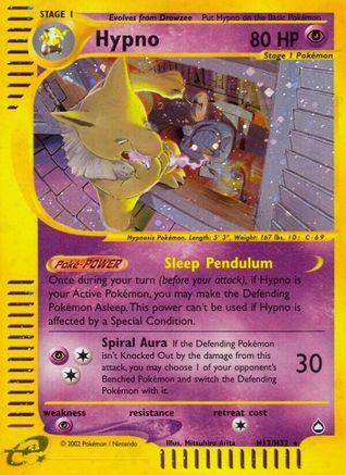 Hypno (H12) - Holofoil Aquapolis - Holo Rare
