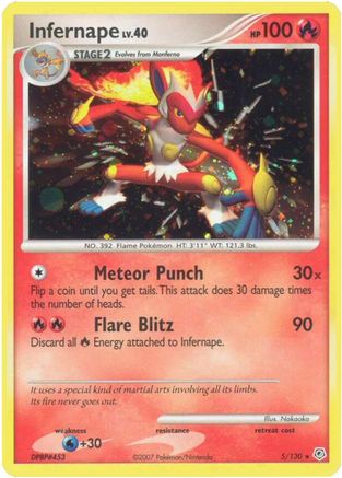 Infernape 005 - Reverse Holofoil Diamond and Pearl - Holo Rare