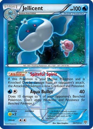 Jellicent (Team Plasma) - Reverse Holofoil Plasma Storm - Rare