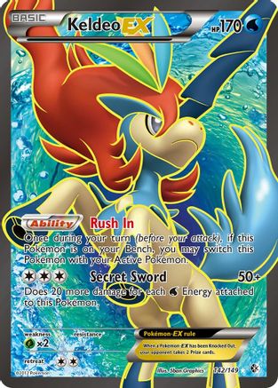 Keldeo EX (142 Full Art) - Holofoil Boundaries Crossed - Ultra Rare