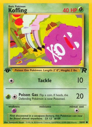 Koffing 058 - 1st Edition Team Rocket - Common