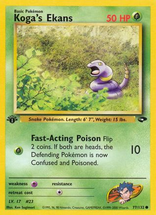 Koga's Ekans 077 - 1st Edition Gym Challenge - Common