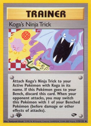 Koga's Ninja Trick 115 - 1st Edition Gym Challenge - Uncommon