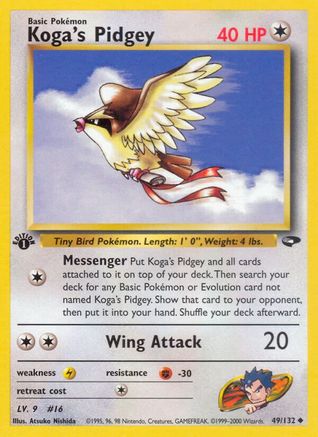 Koga's Pidgey (49) (49) 049 - 1st Edition Gym Challenge - Uncommon
