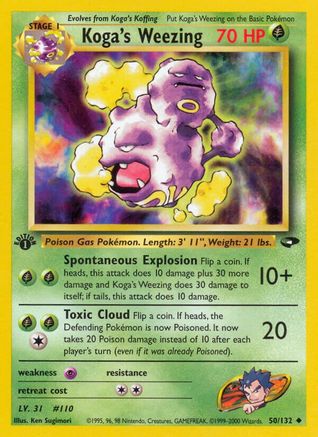 Koga's Weezing 050 - 1st Edition Gym Challenge - Uncommon