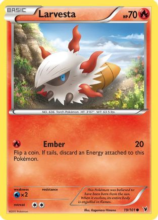Larvesta (19) - Reverse Holofoil Noble Victories - Common