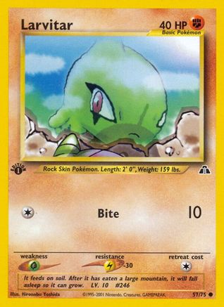 Larvitar 057 - 1st Edition Neo Discovery - Common