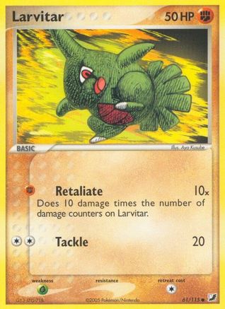 Larvitar 061 - Reverse Holofoil Unseen Forces - Common