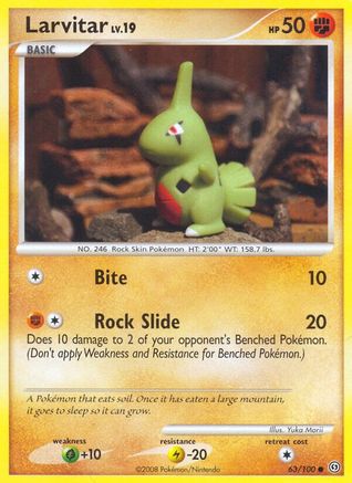 Larvitar 063 - Reverse Holofoil Stormfront - Common