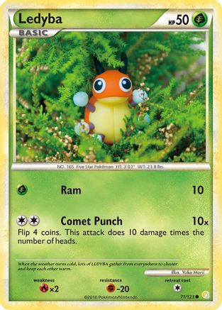 Ledyba 071 - Reverse Holofoil HeartGold SoulSilver - Common