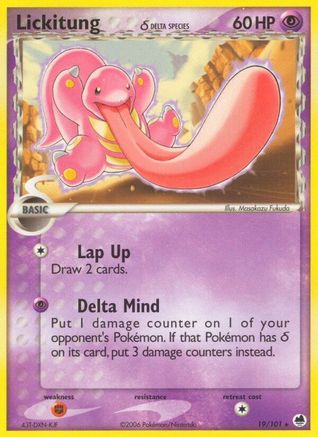Lickitung (Delta Species) 019 - Reverse Holofoil Dragon Frontiers - Rare